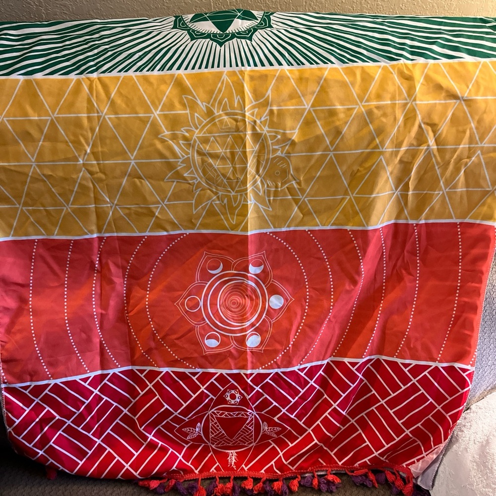 Colorful Geometric Patterned Tapestry